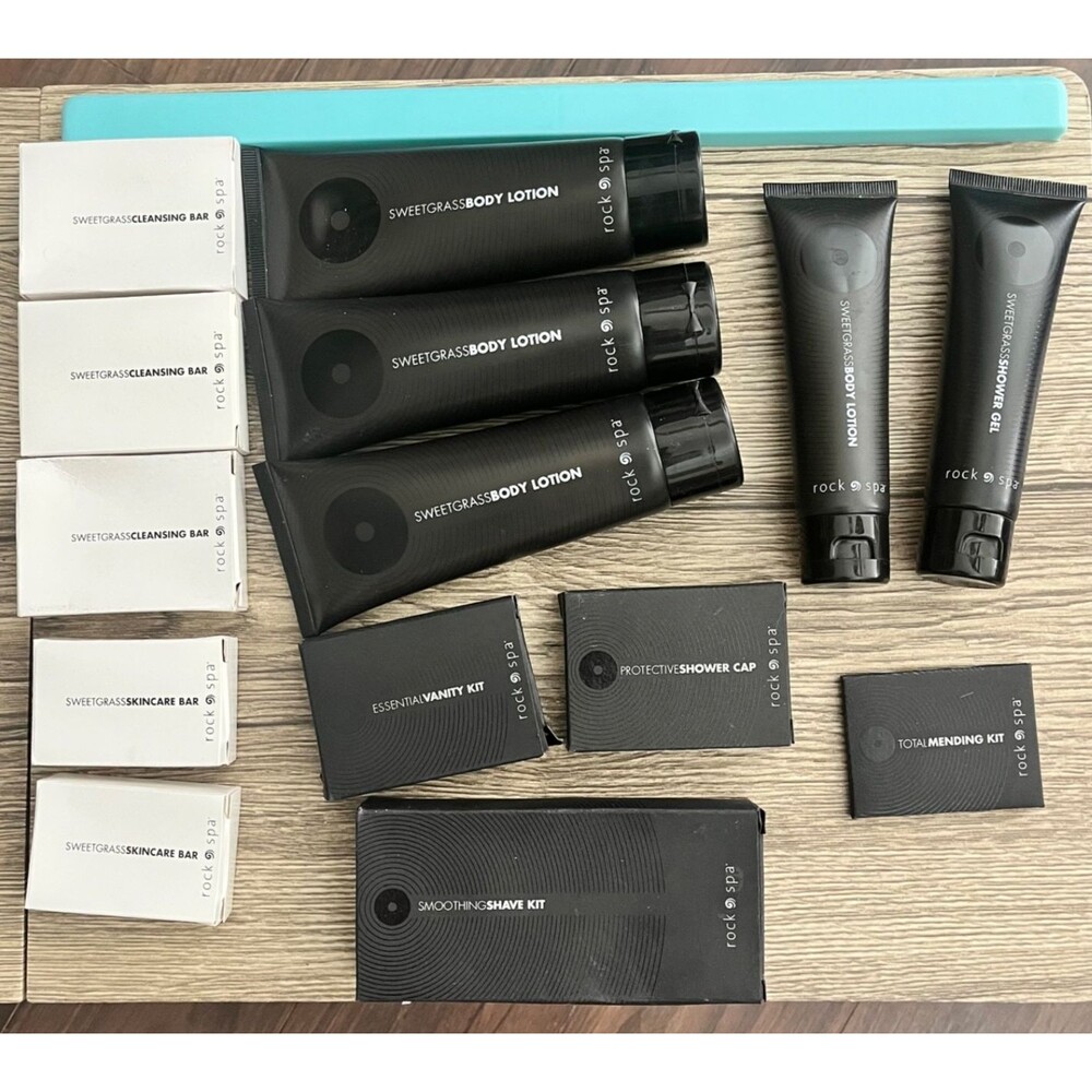 Hard Rock Hotel Spa 14 PCS. Sweetgrass Toiletries Lot Shampoo/Conditioner/body
